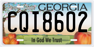 GA license plate CQI8602