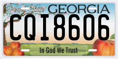 GA license plate CQI8606