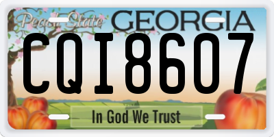 GA license plate CQI8607