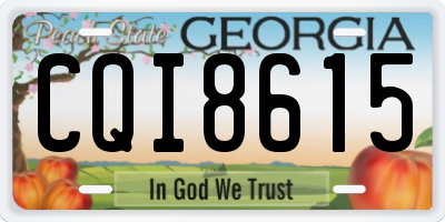 GA license plate CQI8615