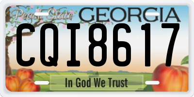 GA license plate CQI8617