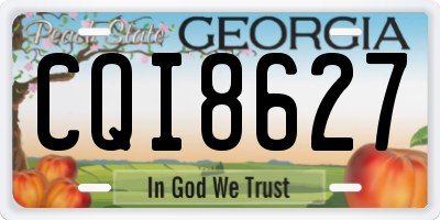 GA license plate CQI8627