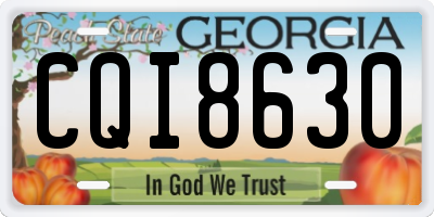 GA license plate CQI8630