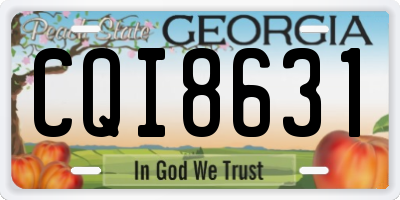 GA license plate CQI8631