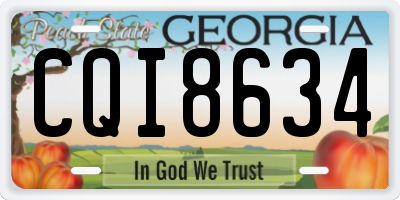GA license plate CQI8634