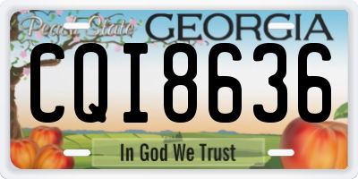 GA license plate CQI8636
