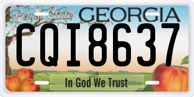 GA license plate CQI8637