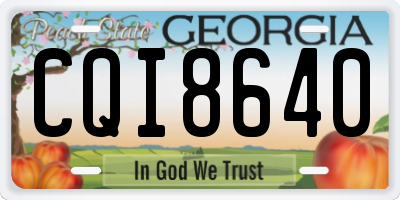GA license plate CQI8640