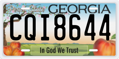 GA license plate CQI8644