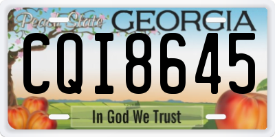 GA license plate CQI8645