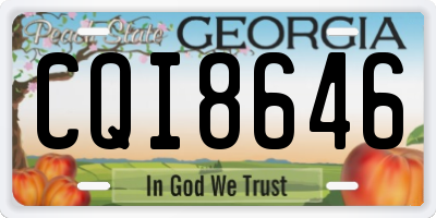 GA license plate CQI8646
