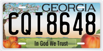 GA license plate CQI8648