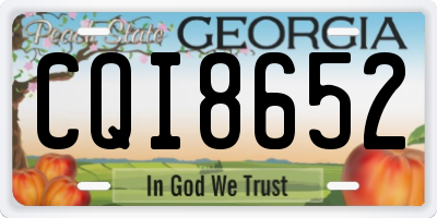 GA license plate CQI8652