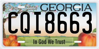 GA license plate CQI8663