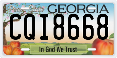 GA license plate CQI8668