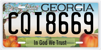 GA license plate CQI8669