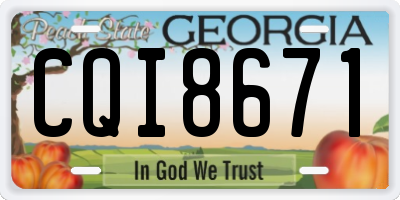 GA license plate CQI8671