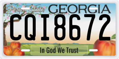 GA license plate CQI8672
