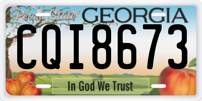 GA license plate CQI8673