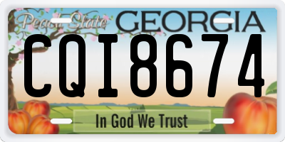 GA license plate CQI8674