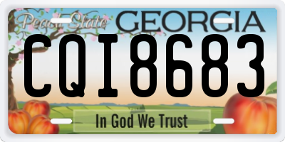 GA license plate CQI8683