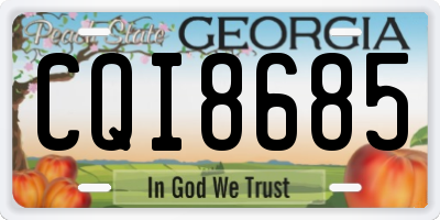 GA license plate CQI8685