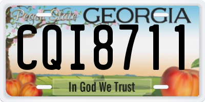 GA license plate CQI8711