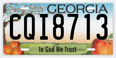 GA license plate CQI8713