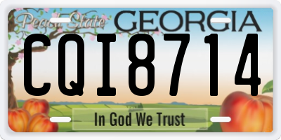 GA license plate CQI8714