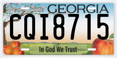 GA license plate CQI8715