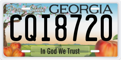 GA license plate CQI8720
