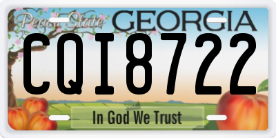 GA license plate CQI8722