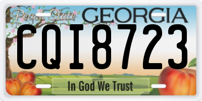 GA license plate CQI8723