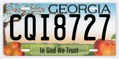 GA license plate CQI8727