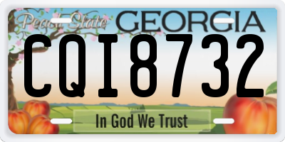 GA license plate CQI8732