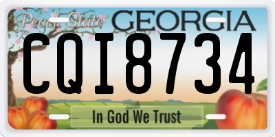 GA license plate CQI8734