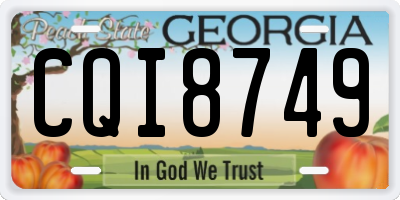 GA license plate CQI8749