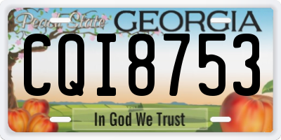 GA license plate CQI8753