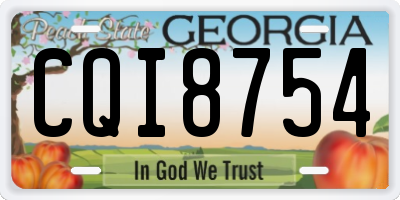 GA license plate CQI8754