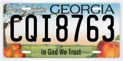 GA license plate CQI8763