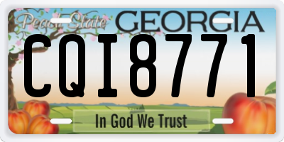 GA license plate CQI8771