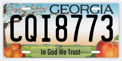 GA license plate CQI8773