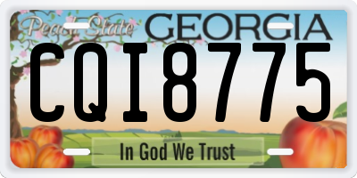 GA license plate CQI8775