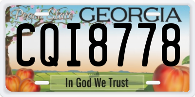 GA license plate CQI8778
