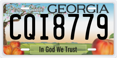 GA license plate CQI8779