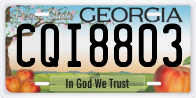 GA license plate CQI8803