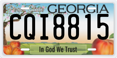 GA license plate CQI8815