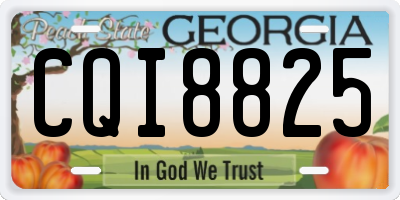 GA license plate CQI8825