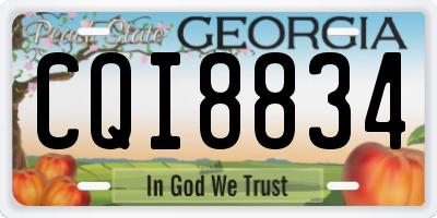 GA license plate CQI8834