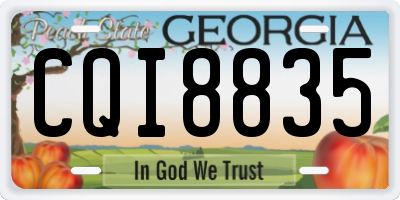 GA license plate CQI8835